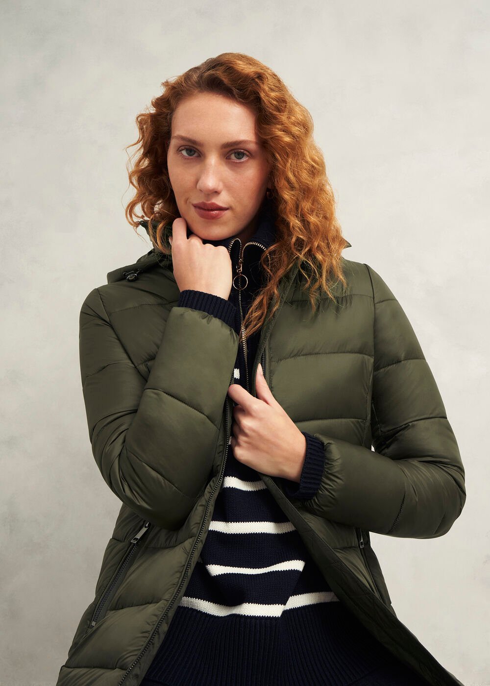 Petite Joelle Puffer Coat, Dark Olive, hi-res