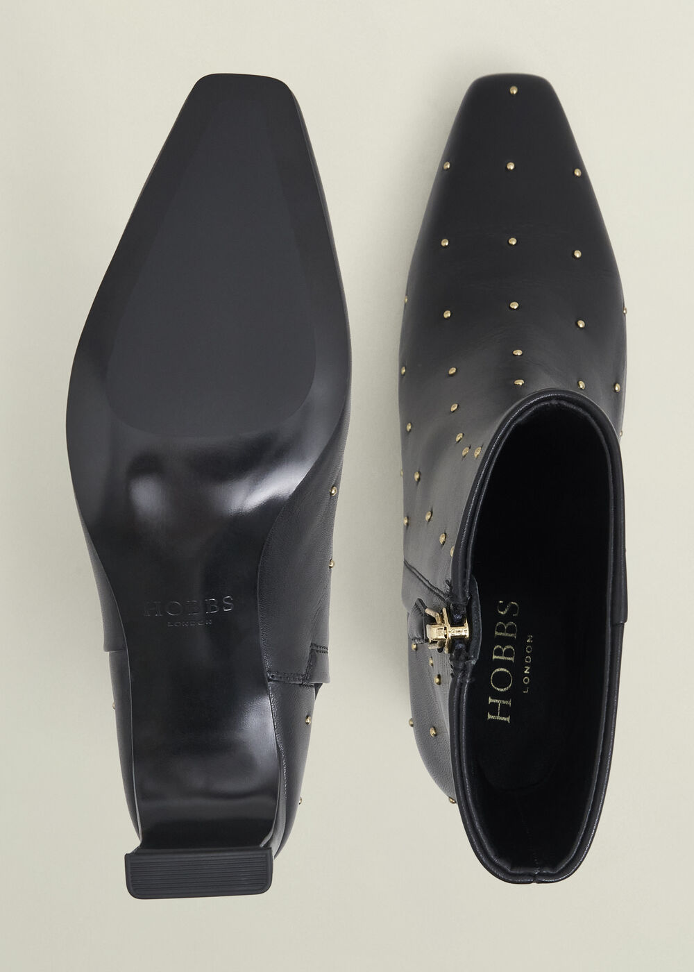 Isla Stud Ankle Boots, Black, hi-res