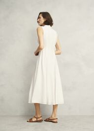 Burghley Seam Detail Shirt Dress, Ivory, hi-res