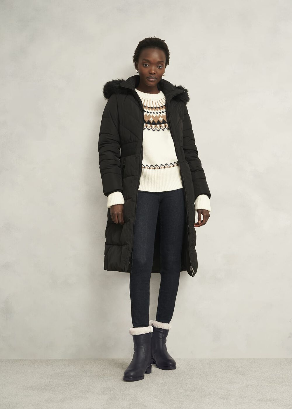 Josie Shearling Boots, Black, hi-res