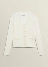Aubrey Knitted Cardigan, Hobbs Ivory, hi-res
