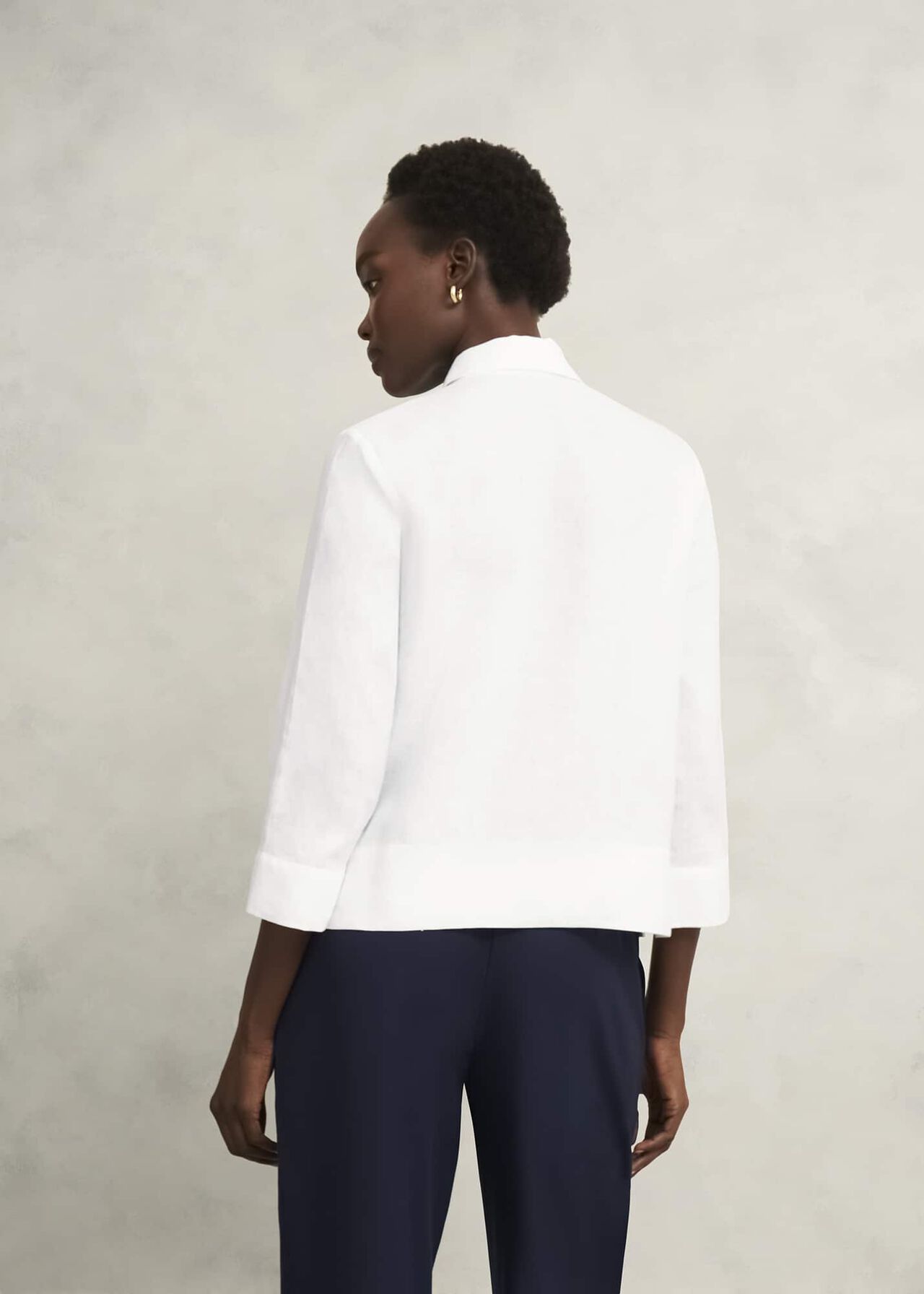 Nita Linen Shirt, White, hi-res