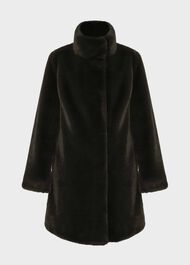 Maddox Faux Fur Coat, Olive Green, hi-res