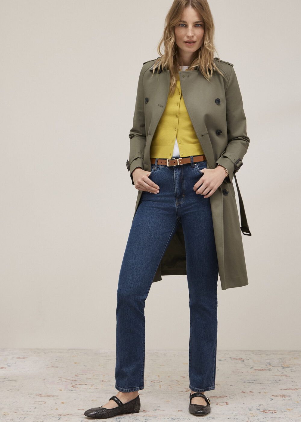 Etty Shower Resistant Trench Coat, Olive Green, hi-res