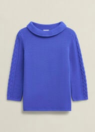 Camilla Cotton Sweater, Regal Blue, hi-res