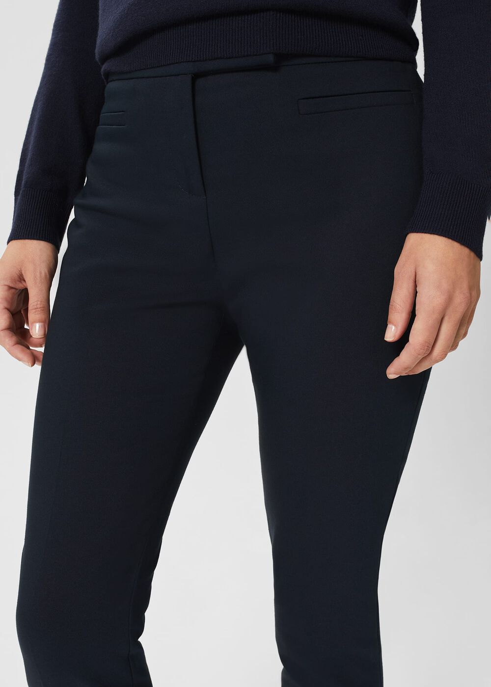Petite Annie Slim Pants With Stretch, Navy, hi-res