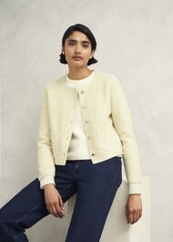 Zayla Sparkle Knitted Jacket, Ivory, hi-res