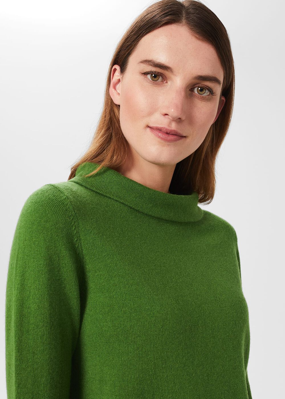 Audrey Wool Cashmere Jumper, Emerald Green, hi-res