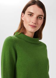 Audrey Wool Cashmere Jumper, Emerald Green, hi-res
