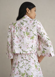 Lana Floral Jacquard Jacket, Pale Pink Multi, hi-res
