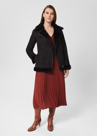 Alana Fur Jacket, Black, hi-res