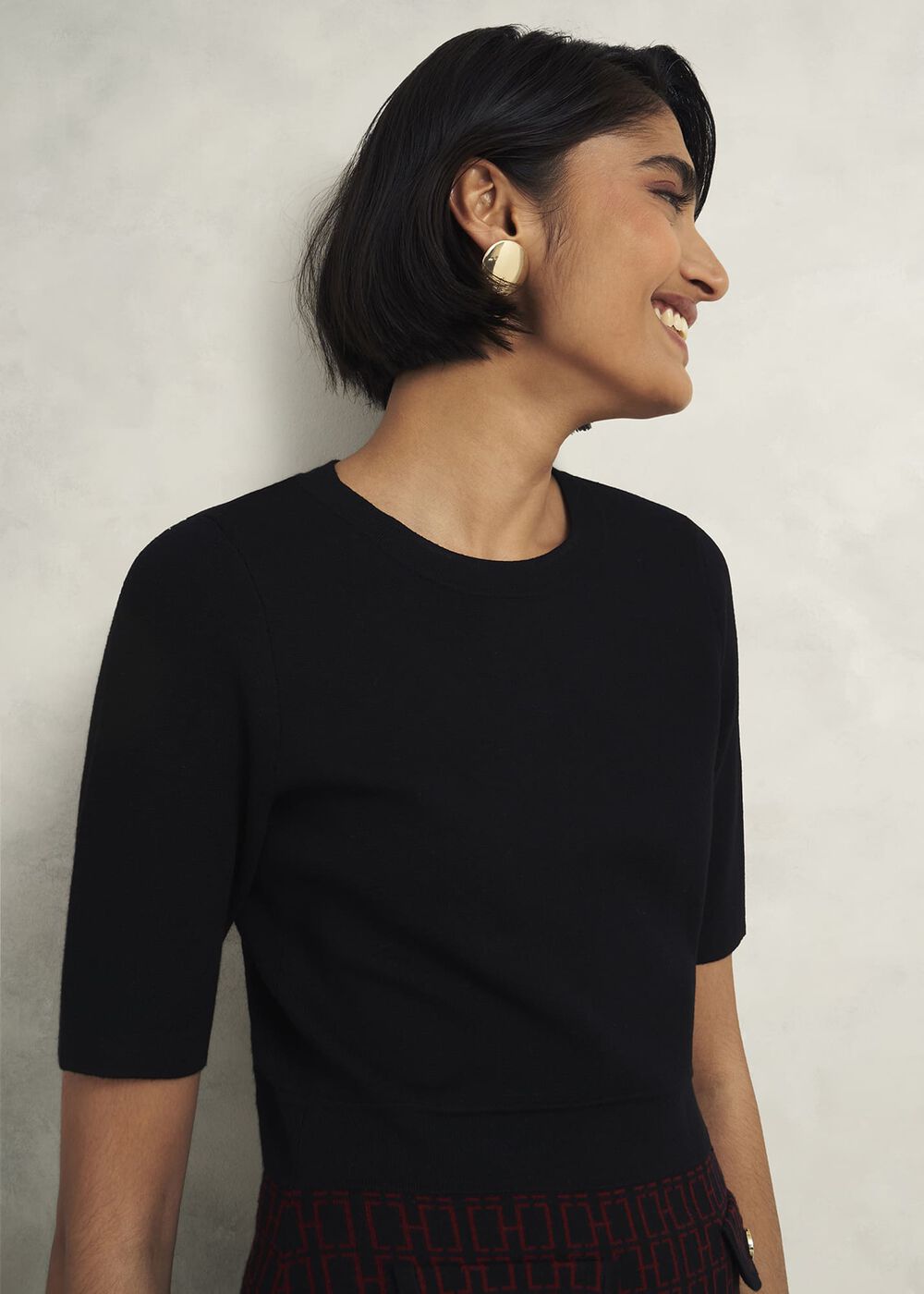 Perrie Knitted Dress, Black Rhubarb, hi-res