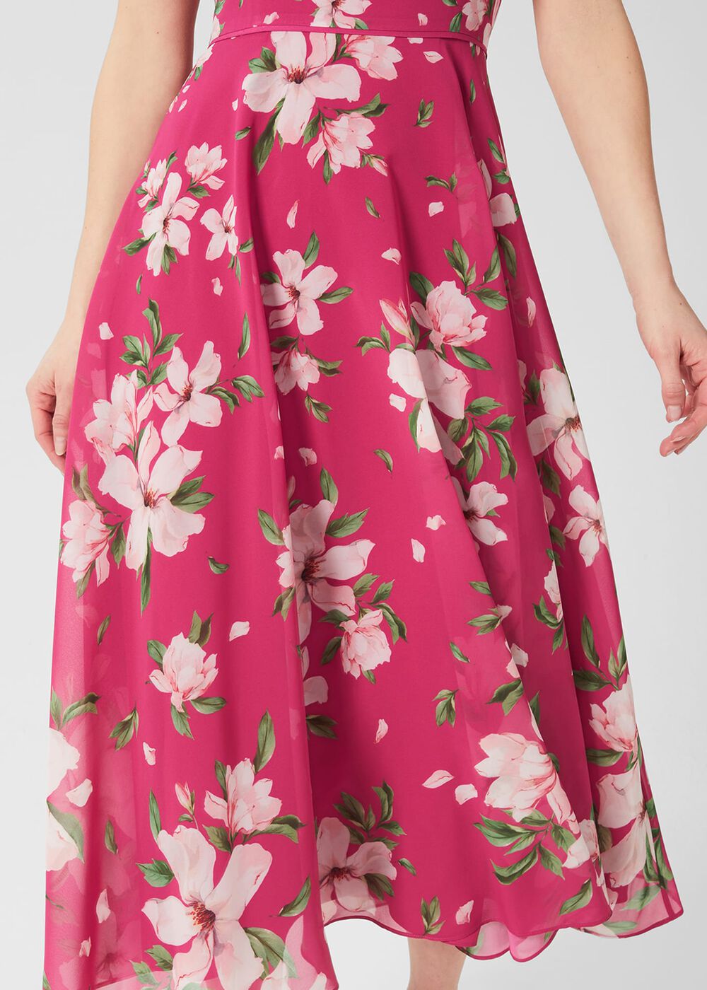 Petite Carly Floral Midi Dress, Pink Multi, hi-res