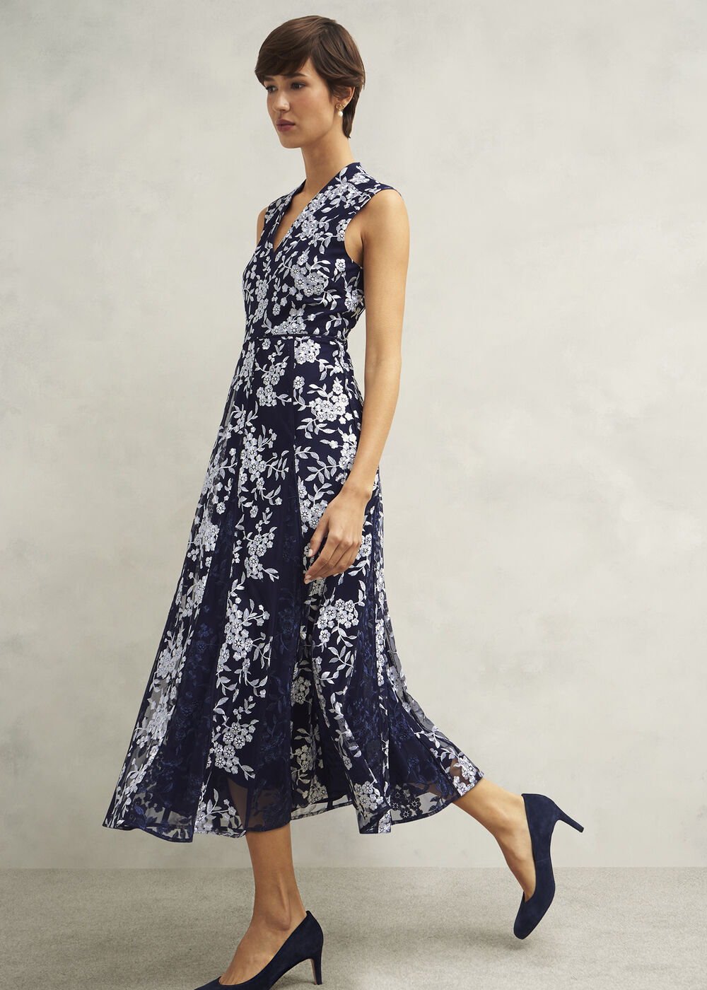 Quin Embroidered Dress, Midnight Ivory, hi-res