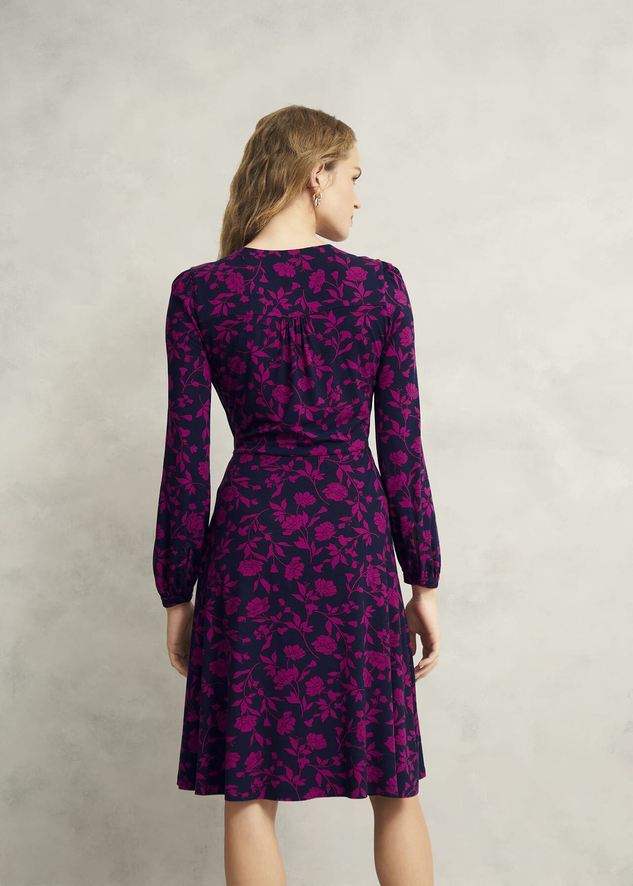 Petite Grace Jersey Dress, Navy Pink, hi-res