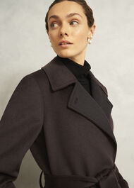 Edgely Wool Coat, Dark Brown, hi-res