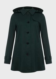 Hooded Chrissie Trench Coat, Fern Green, hi-res