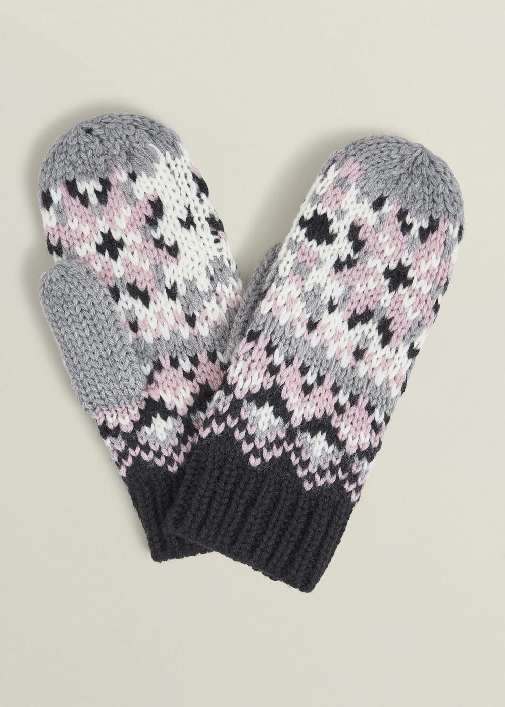Deanna Fairisle Mittens, Grey Multi, hi-res