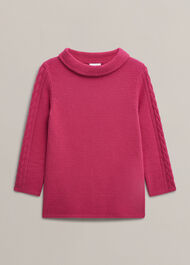 Camilla Cotton Sweater, Soft Berry Pink, hi-res