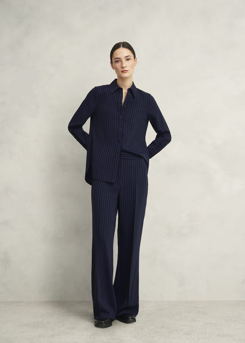 Hadley Pinstripe Pants, Midnight Ivory, hi-res