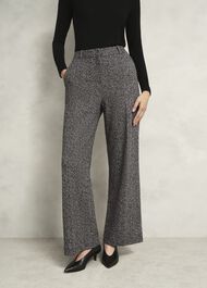 Marlyn Wool Jersey Pants, Black White, hi-res