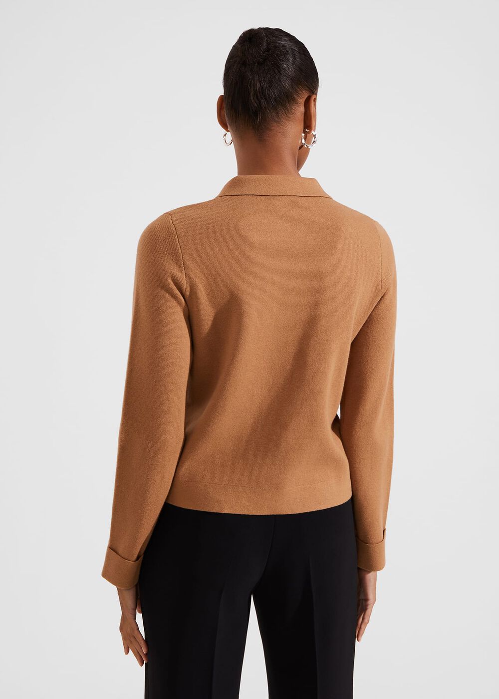 Mora Cotton Wool Knitted Jacket, Classic Camel, hi-res