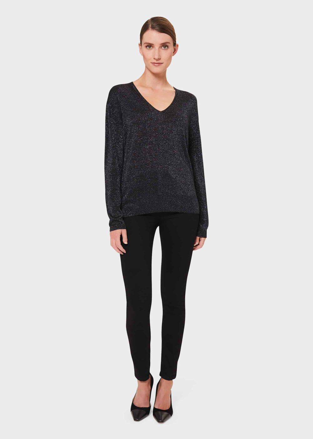 Mae Sparkle Jumper, Black Silver, hi-res