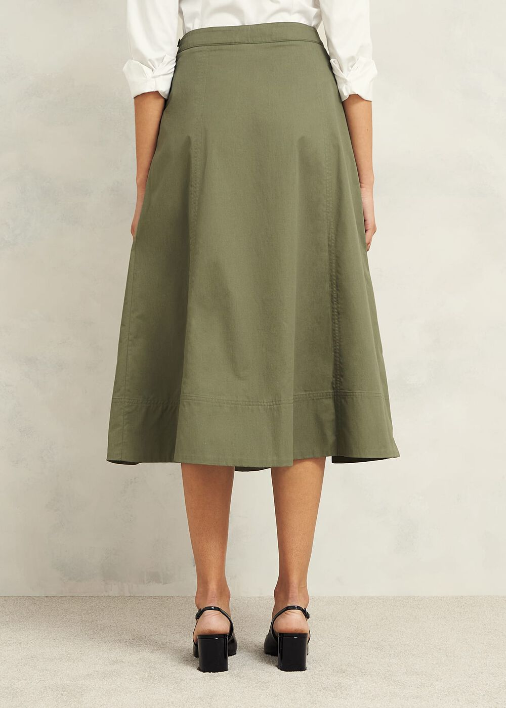 Avril Cotton Skirt, Sage Green, hi-res
