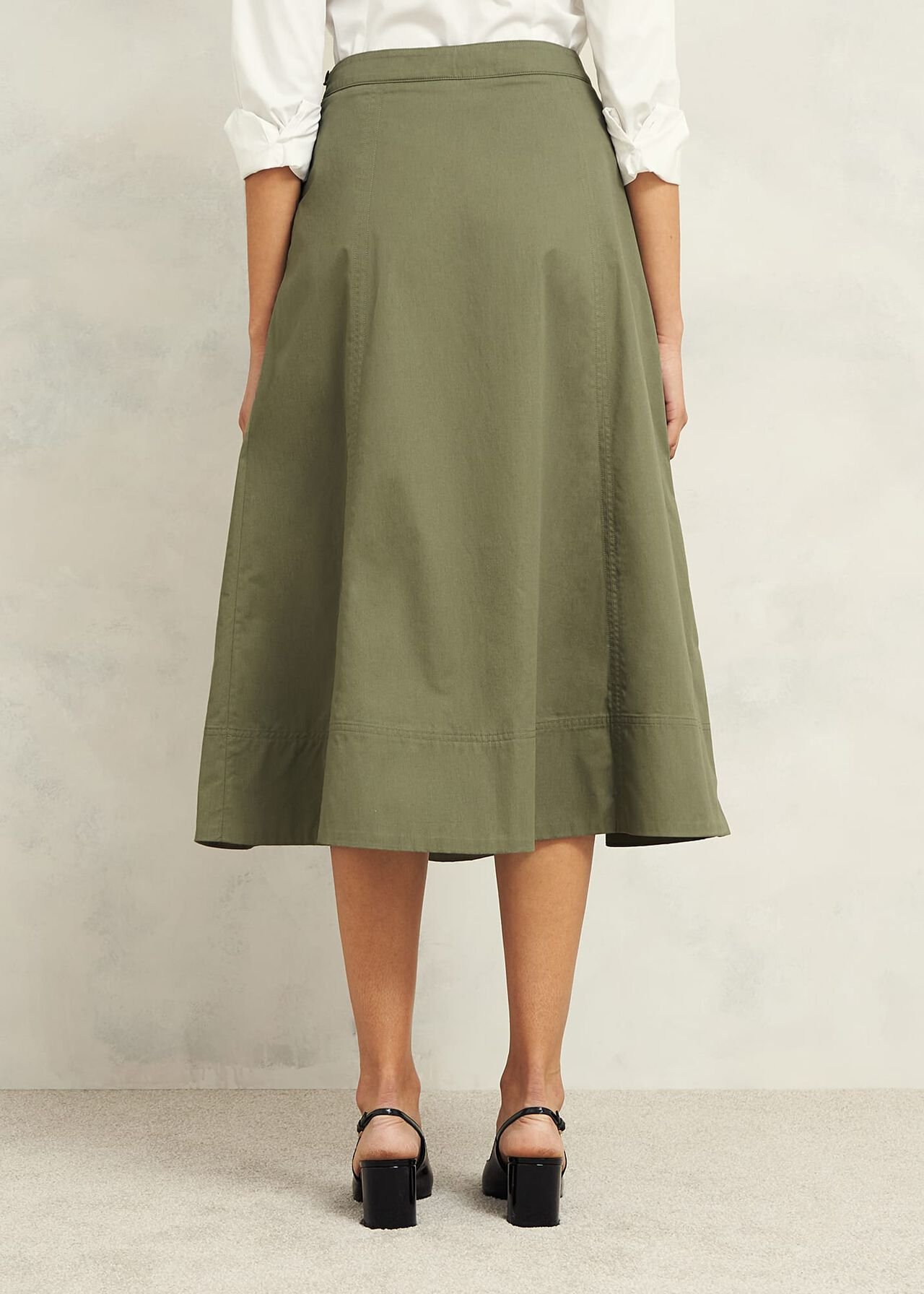 Avril Cotton Skirt, Sage Green, hi-res