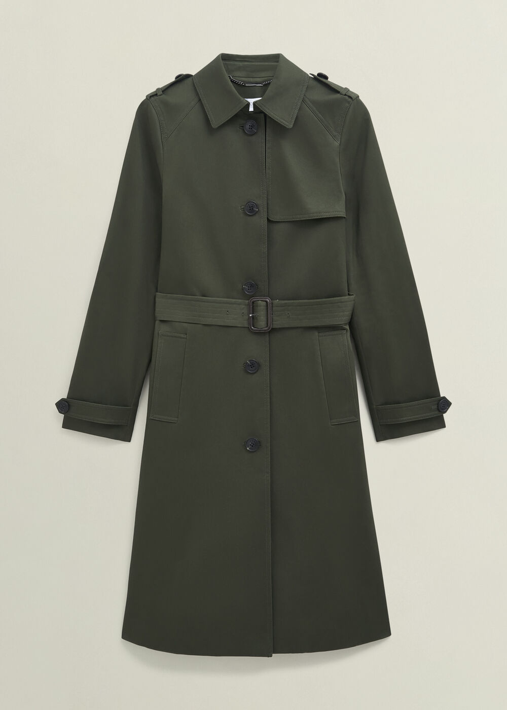 Petite Hallie Shower Resistant Trench Coat, Woodland Green, hi-res