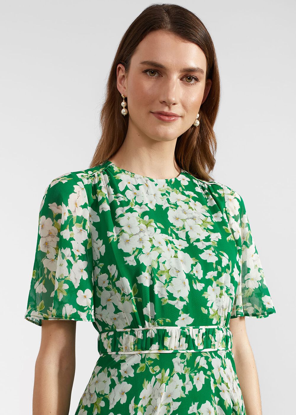 Petite Bronwyn Silk Dress, Green Multi, hi-res