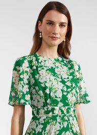 Petite Bronwyn Silk Dress, Green Multi, hi-res