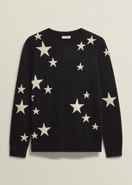 Samira Star Sweater With Cashemre , Black Ivory, hi-res