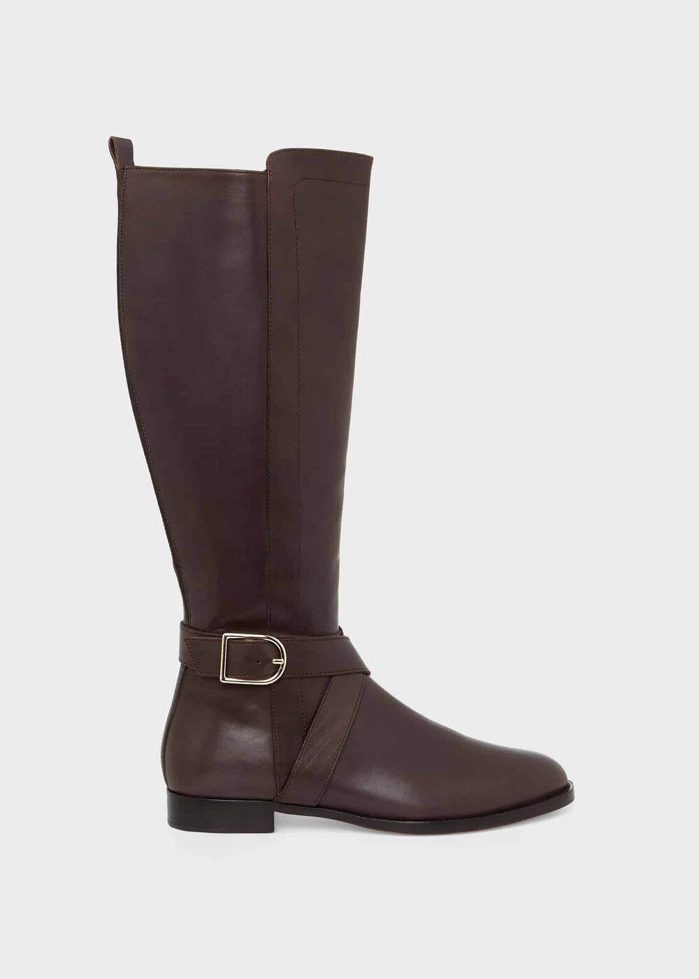 Lisette Leather Knee Boot, Dark Brown, hi-res