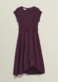 Agnes Tie Dress, Onyx Red, hi-res