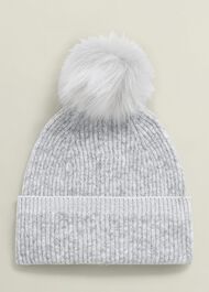 Carys Knit Hat, Light Grey, hi-res