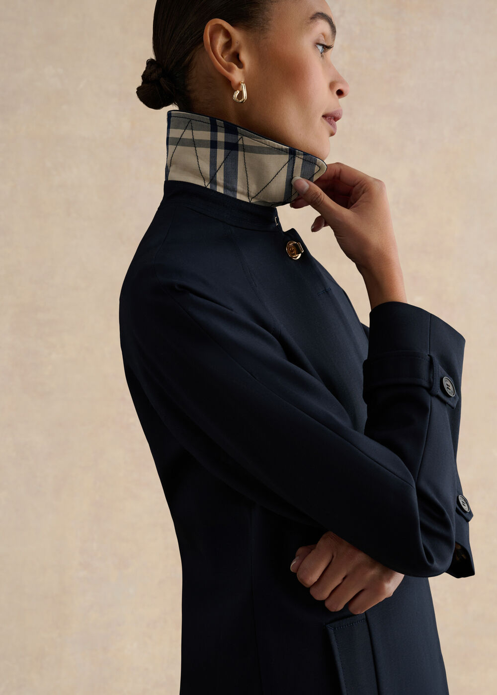 Petite Vivienne Shower Resistant Trench Coat, Navy, hi-res