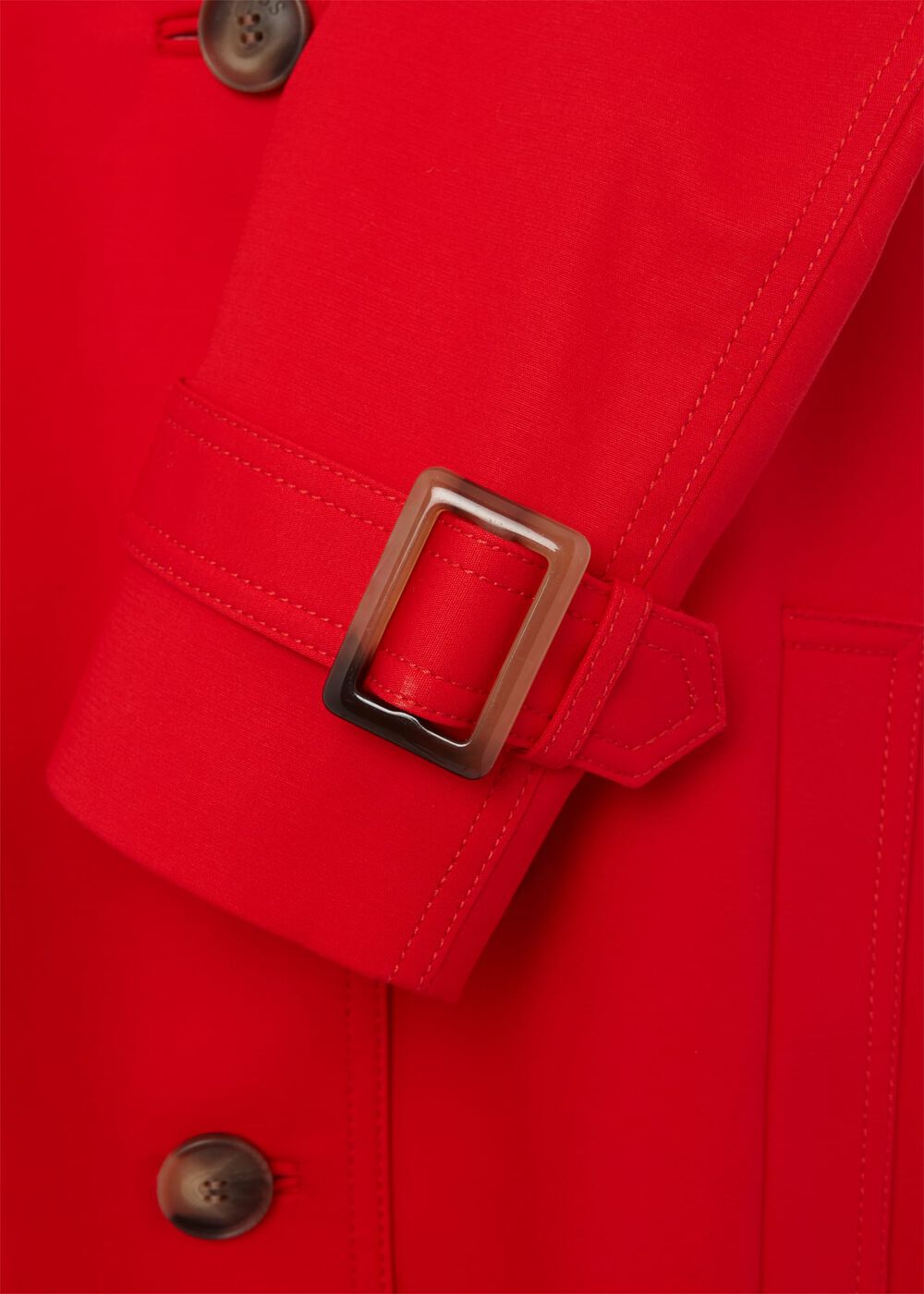 Chrissie Water Resistant Mac With Hood, Geranium Red, hi-res