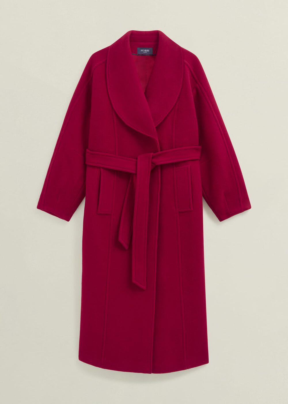 Lambeth Wool Blend Coat, Red, hi-res