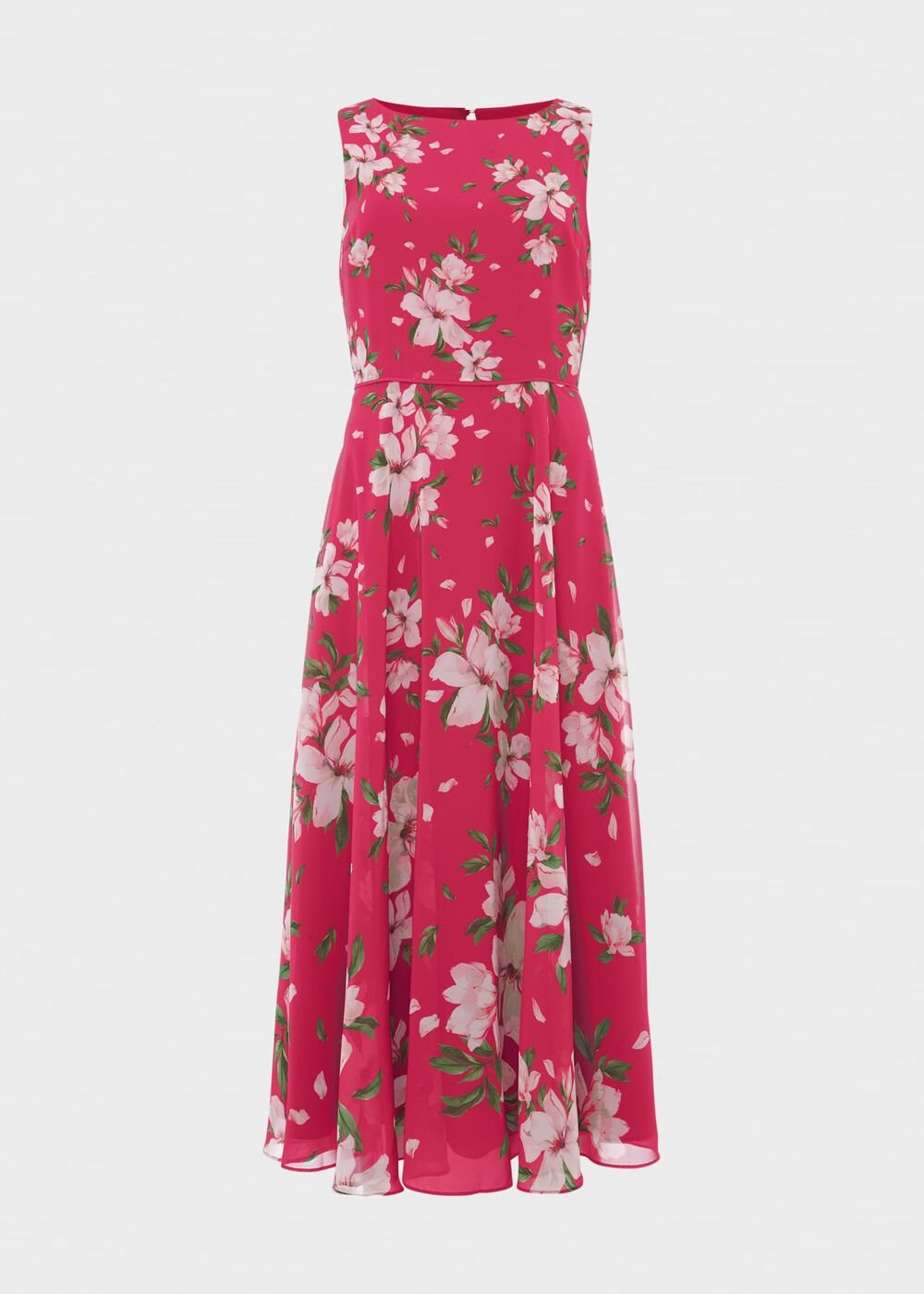 Petite Carly Floral Midi Dress, Pink Multi, hi-res