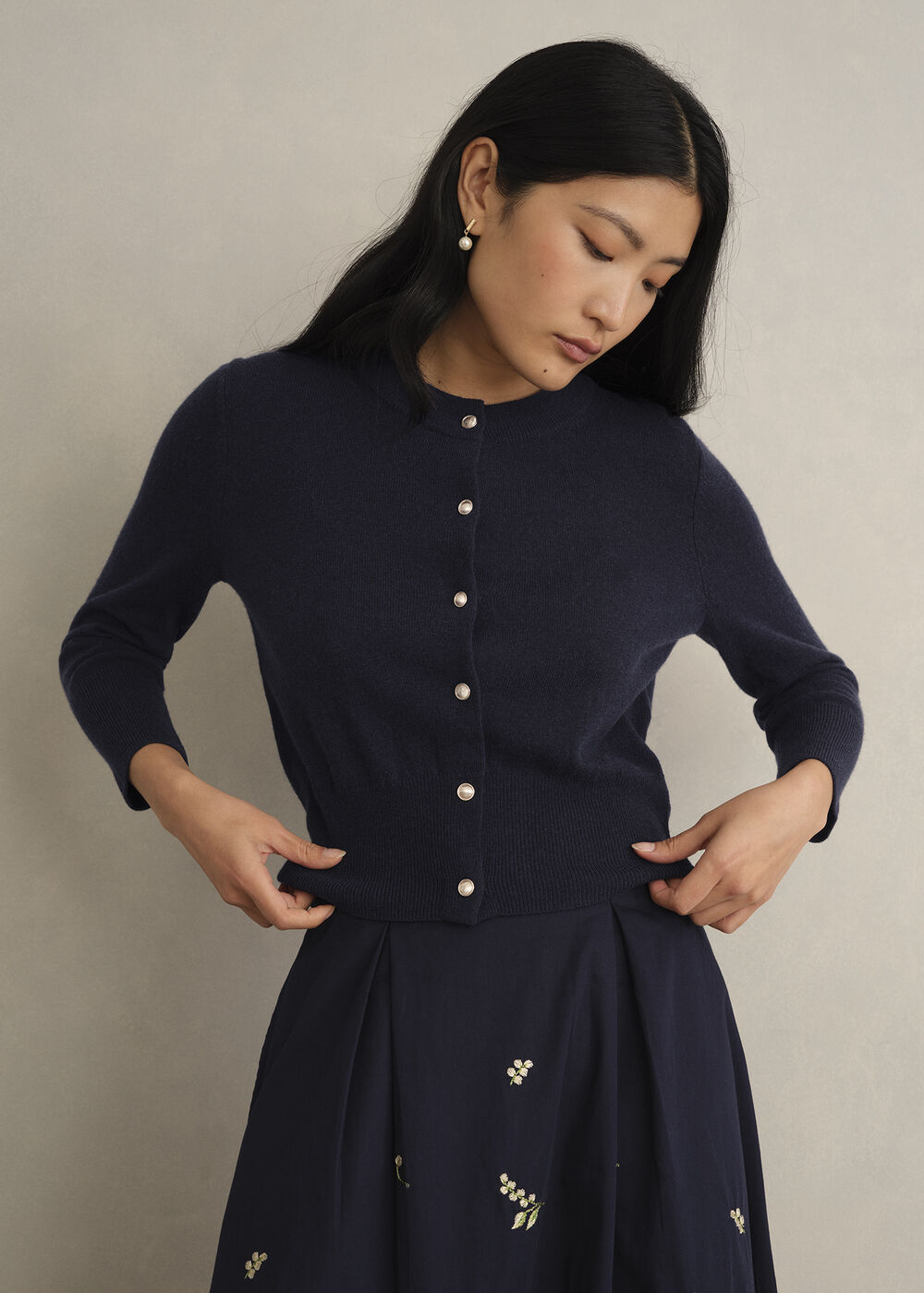 Tresco Cardigan, Midnight Navy, hi-res