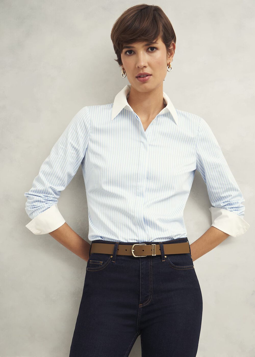 Lucia Leather Belt, Tan, hi-res