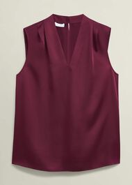 Nina Satin Blouse, Beryl Red, hi-res