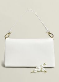 Jas Leather Clutch Bag, Ivory, hi-res