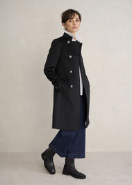 Selina Wool Coat, Black, hi-res