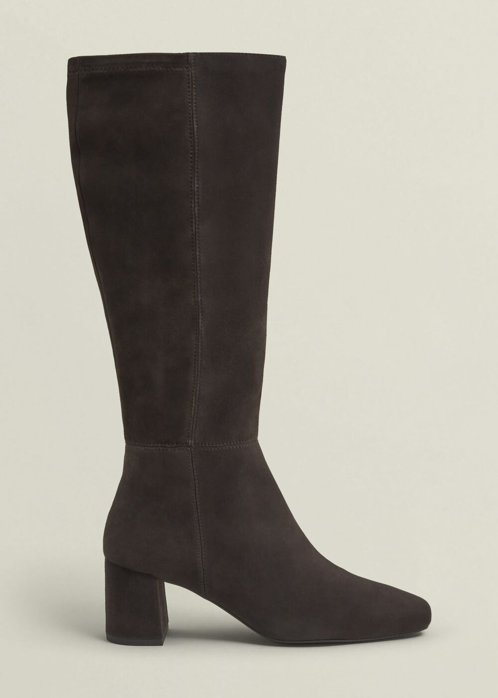 Betsy Suede Knee Boots, Chocolate Brown, hi-res