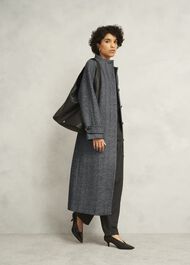 Talbot Wool Blend Coat, Black White, hi-res