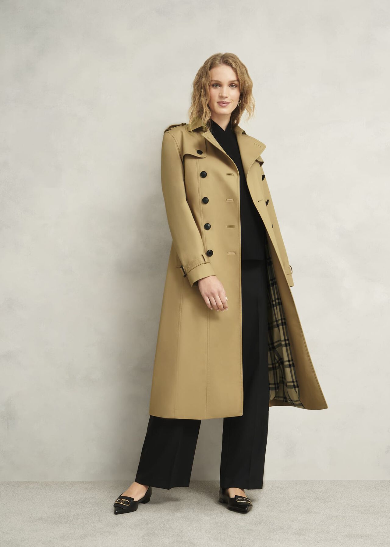Skylar Shower Resistant Midi Trench, Tan, hi-res