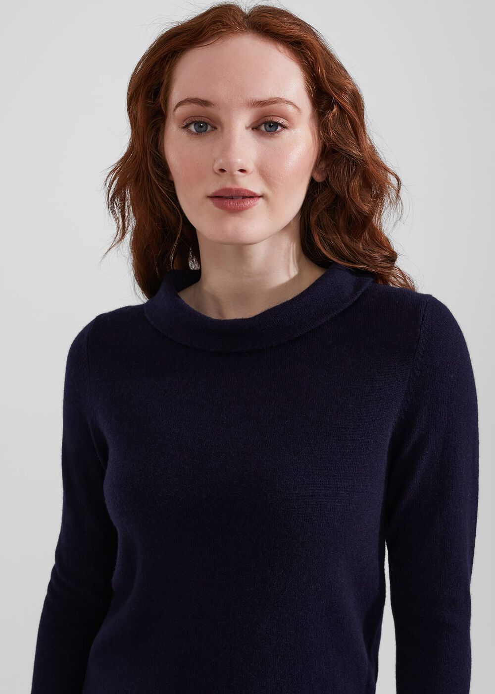 Audrey Wool Cashmere Sweater, Navy, hi-res