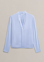 Claire V neck Top, Lavender Blue, hi-res